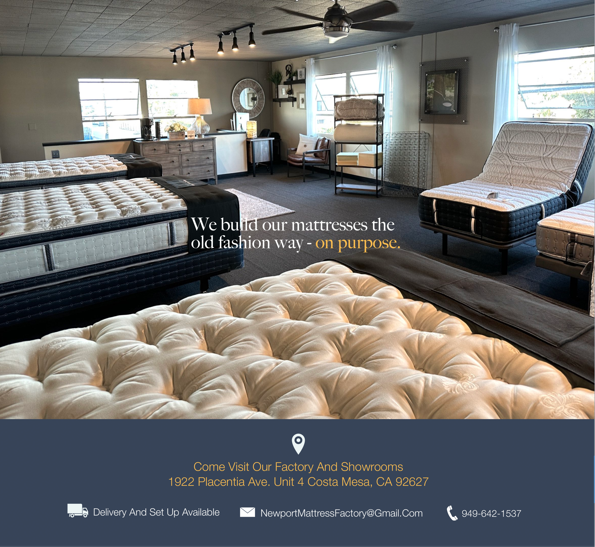 Newport Mattress Factory showroom, address, delivery, email and phone information