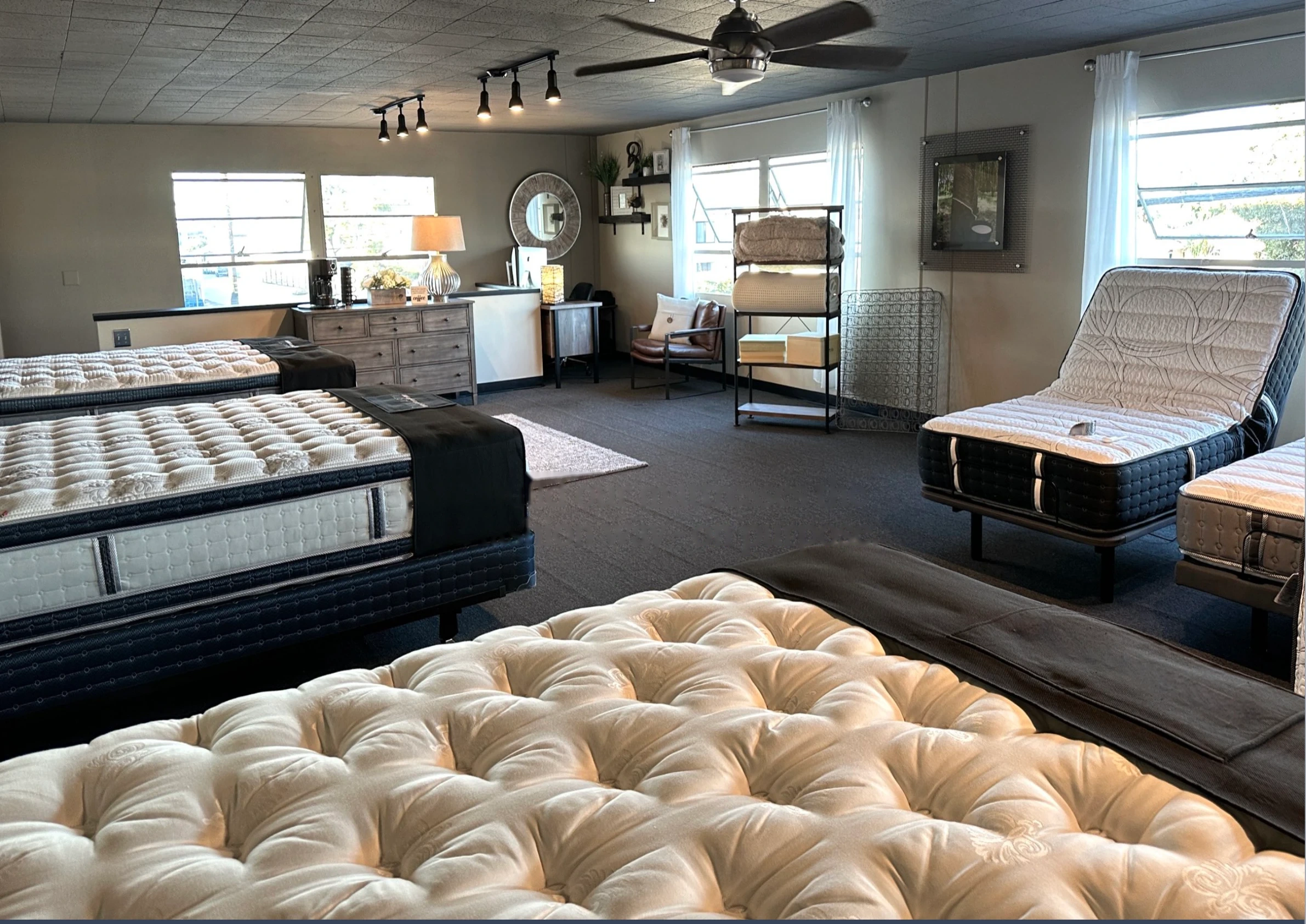 Our Newport Mattress Factory showroom and handcrafted mattresses