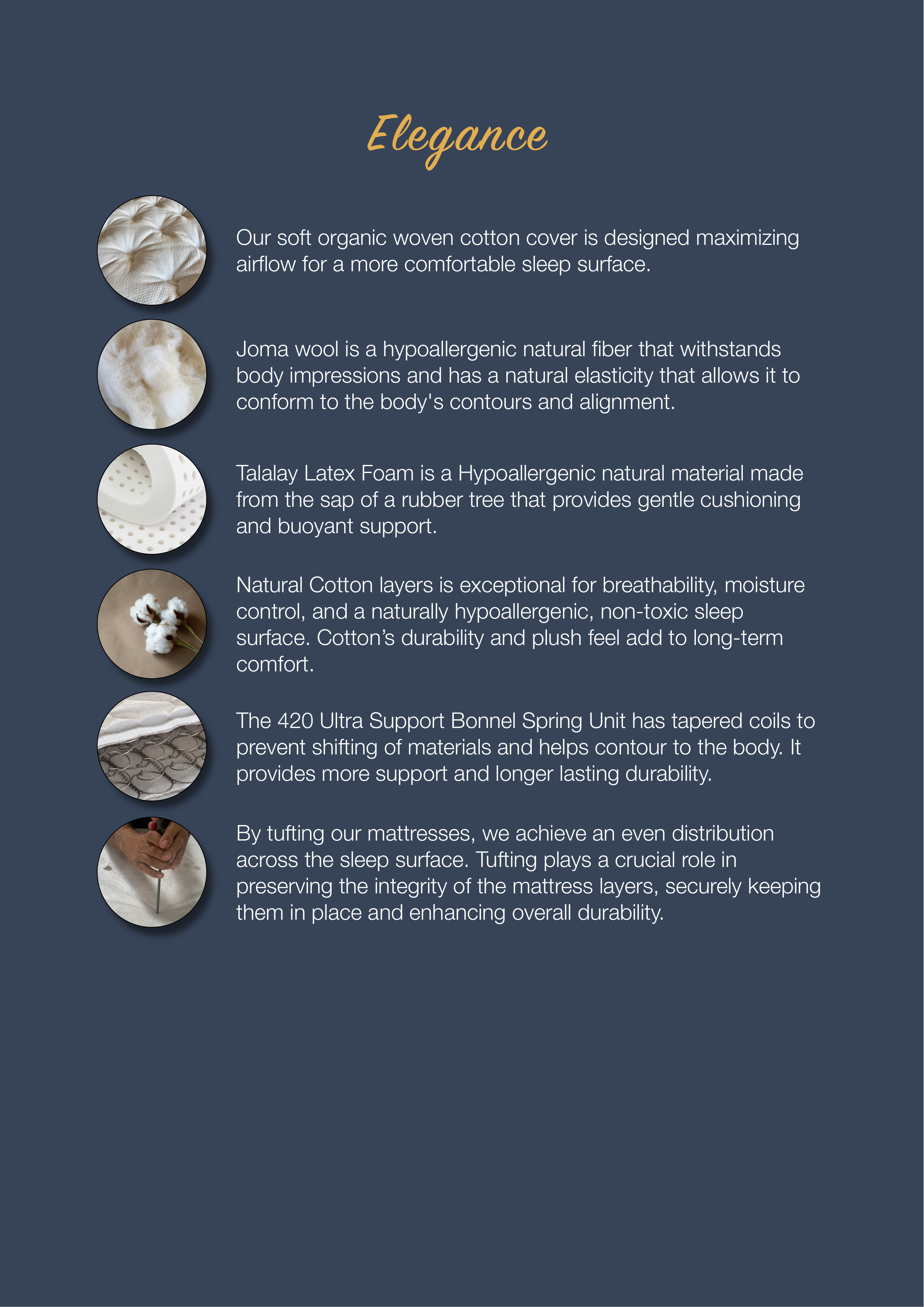 Elegance page for Newport Mattress Factory